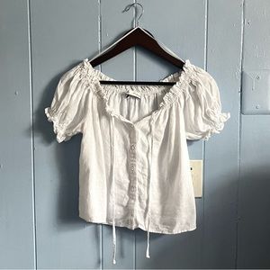 Zara Linen Off the Shoulder Top